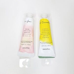 Innisfree Jeju Life perfumed hand cream June Peach + Citron Tea December 1 oz ea